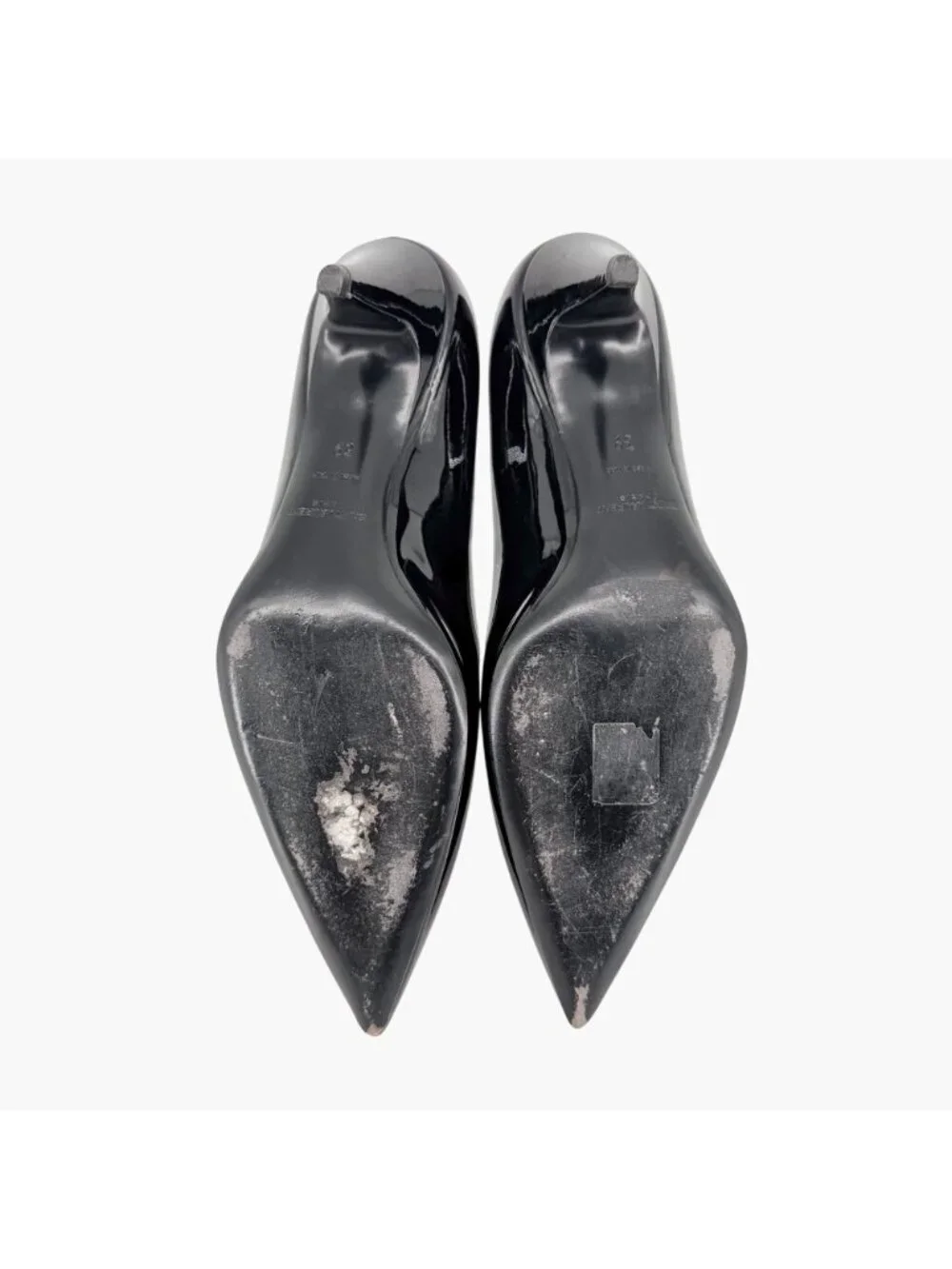 Saint Laurent Charlotte Pumps Heels Black Patent Size 39 US 9 Pointed Toe - Picture 14 of 15